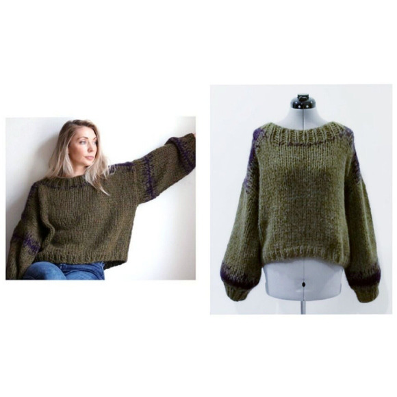 1965 BY ANNA BARTHELME handmade alpaca blend Italian knit sweater $628 OS - Picture 12 of 12
